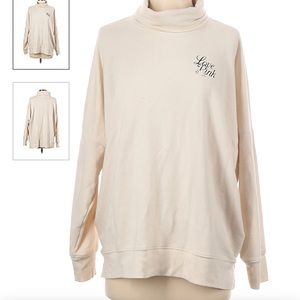 PINK Mock Neck Cream Sweater L